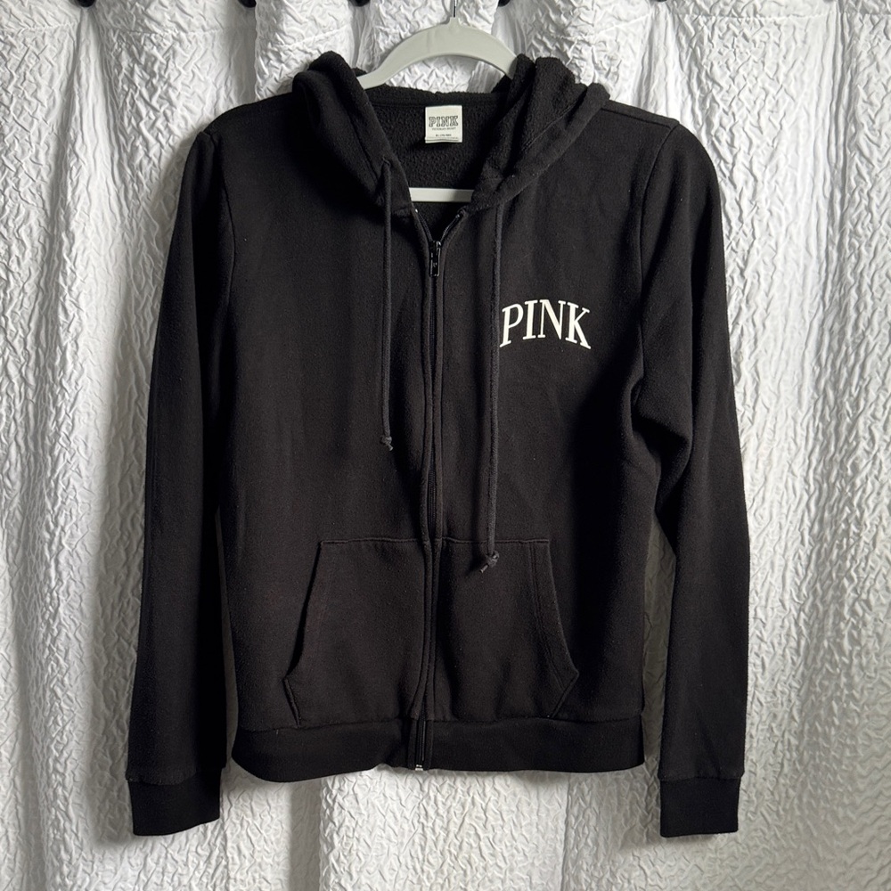 Black Victoria Secret PINK cropped Hoodie